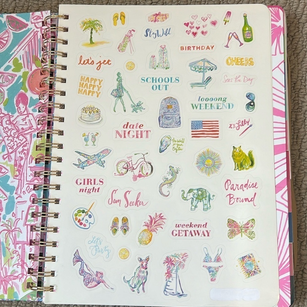 2 lilly pulitzer sticker pages